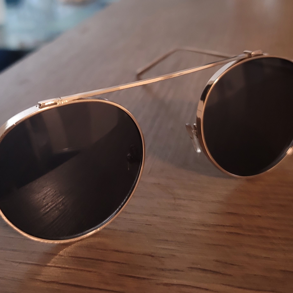 ASOS Gold Frame Sunglasses with Black Lenses